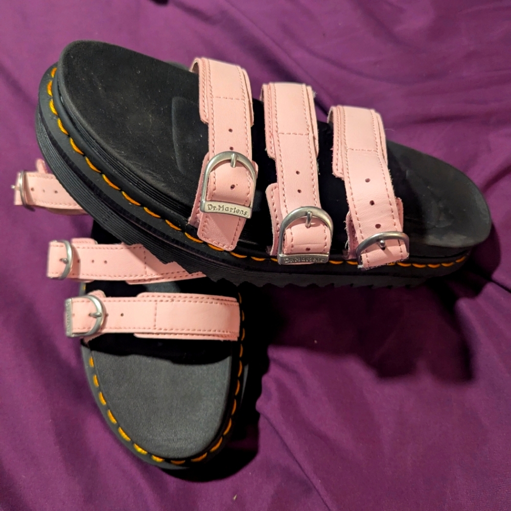Dr. Martens Women's Light Pink Triple Strap Sandals